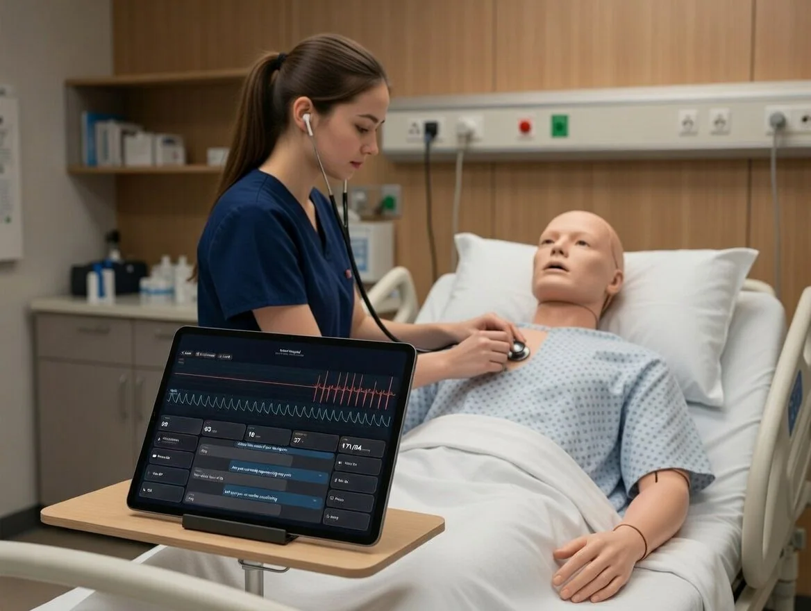 Bedside Coach being used in a clinical simulation setting
